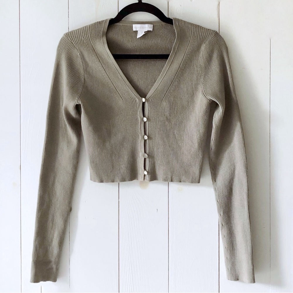 House of Harlow 1960 Cropped Ribbed Cardigan